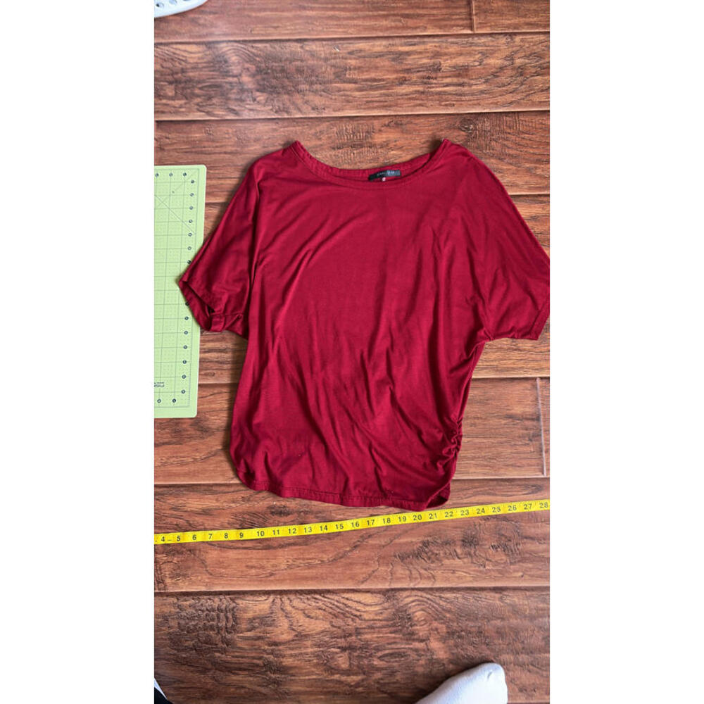 Ann Taylor Burgundy Short Sleeve Blouse